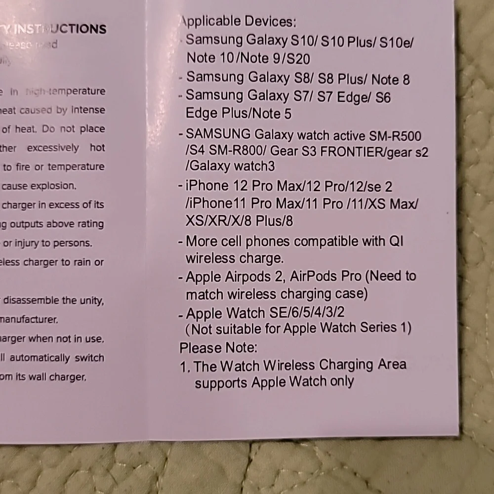 3 In 1 White Wireless Charging Station